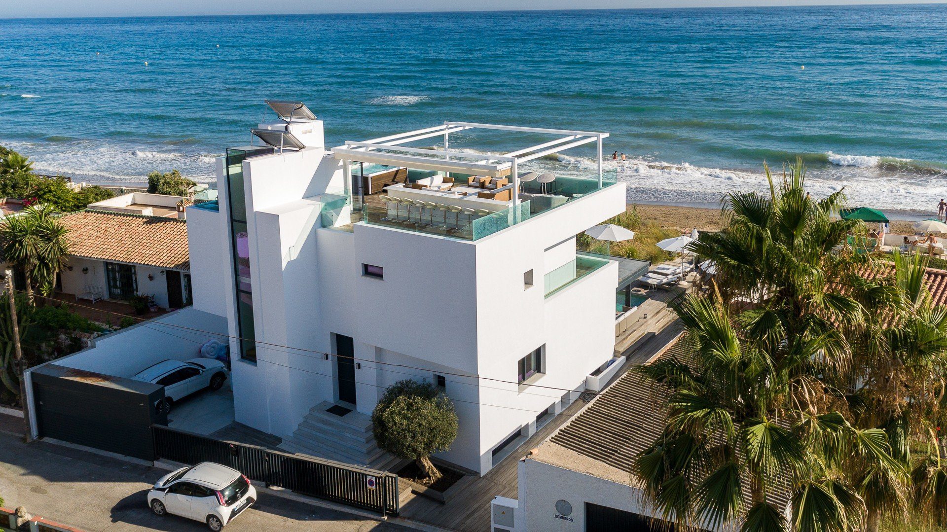 Modern Frontline Beach Villa For Sale In Costabella, Marbella